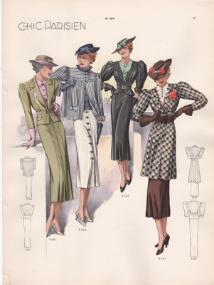 vintage paris fashion prints 1936